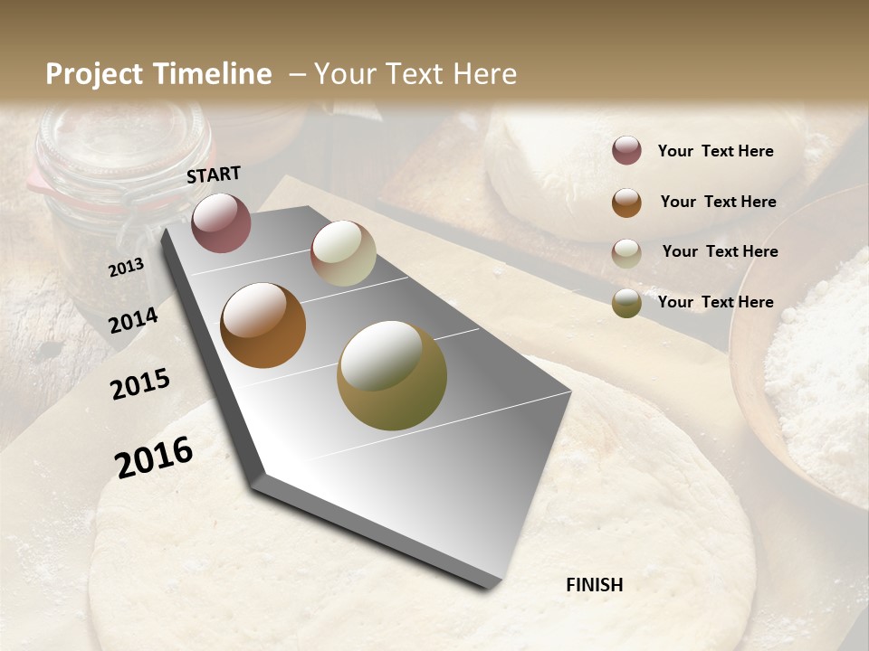 A Table Topped With Lots Of Dough On Top Of A Wooden Table PowerPoint Template