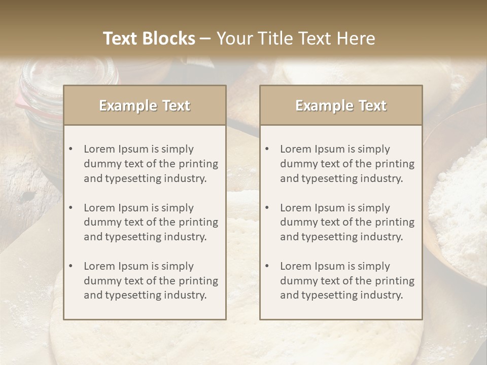 A Table Topped With Lots Of Dough On Top Of A Wooden Table PowerPoint Template
