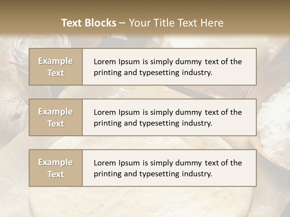 A Table Topped With Lots Of Dough On Top Of A Wooden Table PowerPoint Template