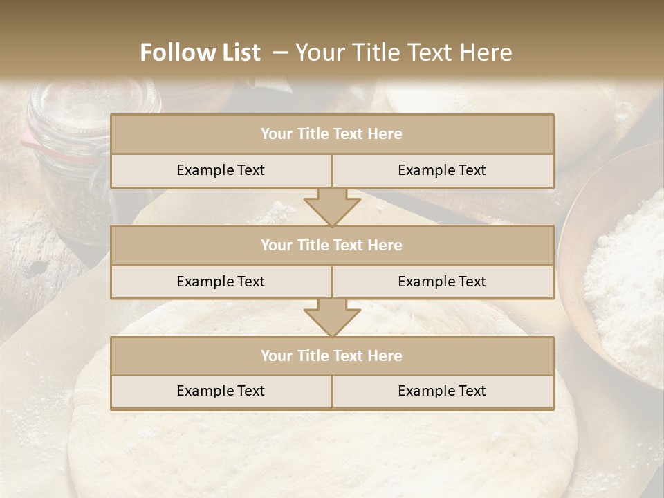 A Table Topped With Lots Of Dough On Top Of A Wooden Table PowerPoint Template