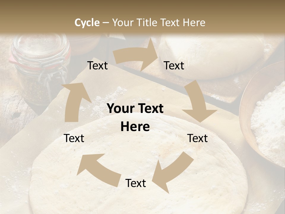 A Table Topped With Lots Of Dough On Top Of A Wooden Table PowerPoint Template