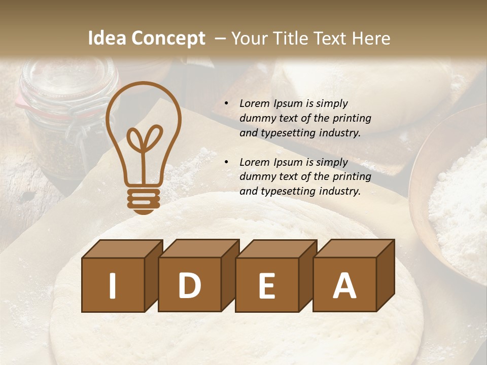 A Table Topped With Lots Of Dough On Top Of A Wooden Table PowerPoint Template
