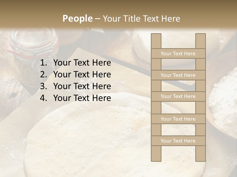 A Table Topped With Lots Of Dough On Top Of A Wooden Table PowerPoint Template