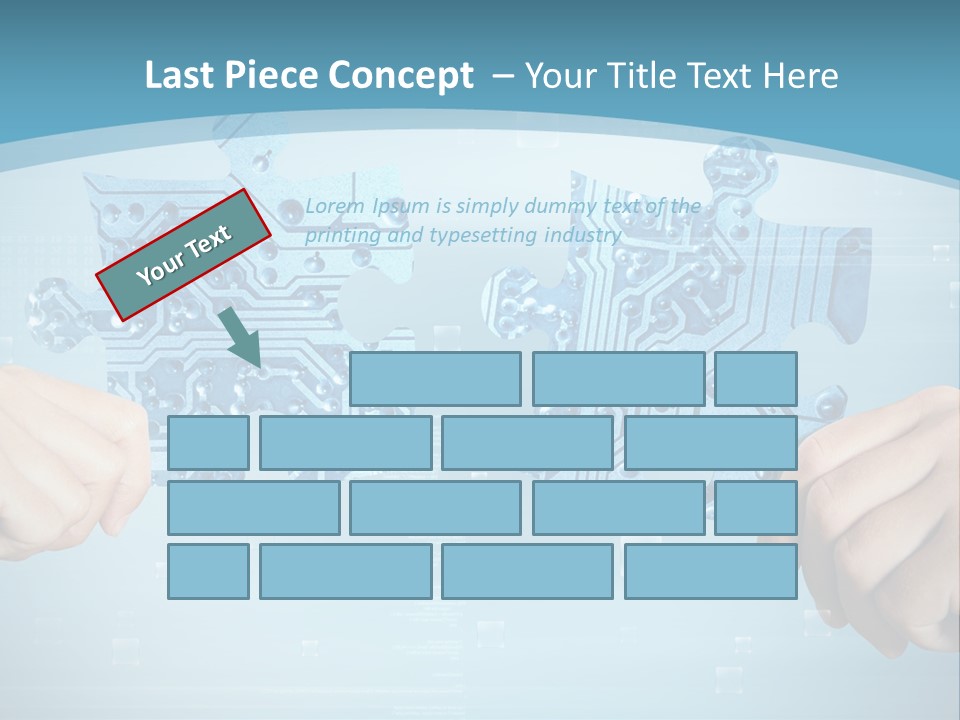 Two Hands Holding A Piece Of A Computer Circuit PowerPoint Template