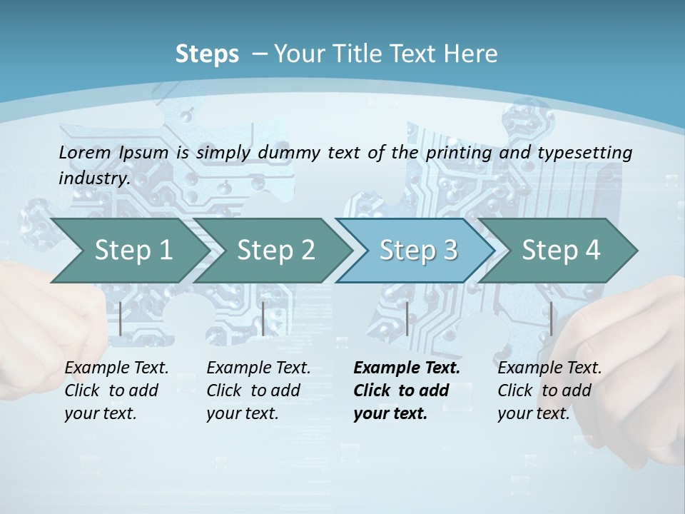 Two Hands Holding A Piece Of A Computer Circuit PowerPoint Template