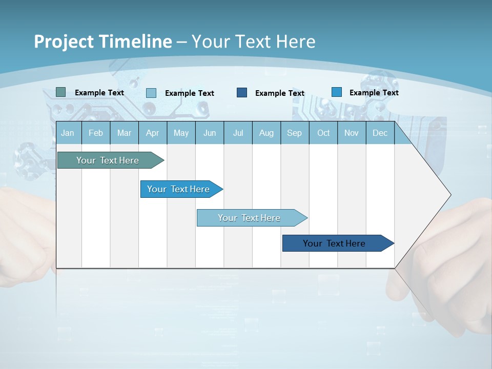 Two Hands Holding A Piece Of A Computer Circuit PowerPoint Template