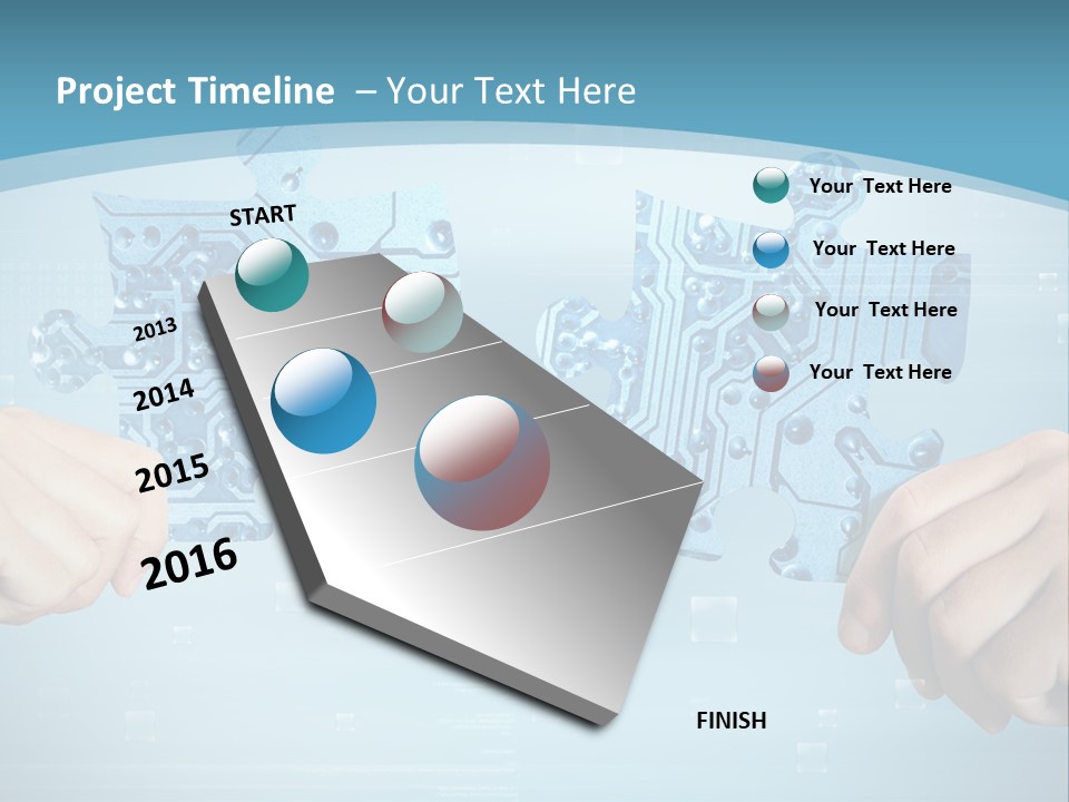 Two Hands Holding A Piece Of A Computer Circuit PowerPoint Template