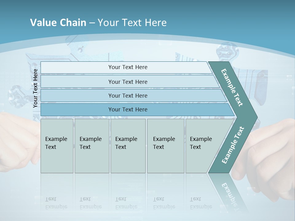 Two Hands Holding A Piece Of A Computer Circuit PowerPoint Template