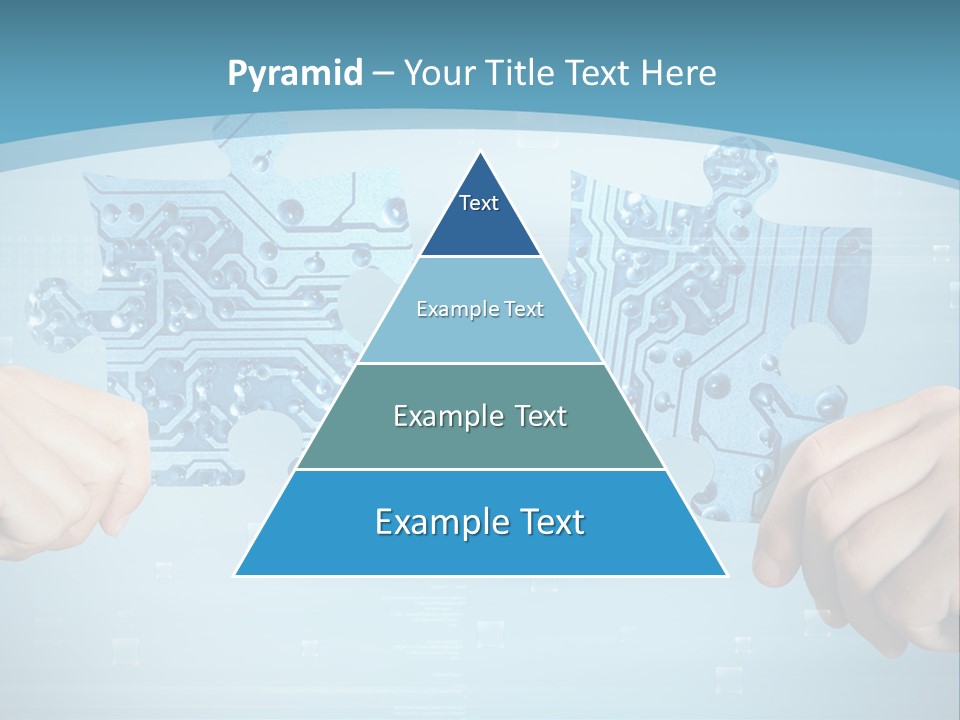 Two Hands Holding A Piece Of A Computer Circuit PowerPoint Template