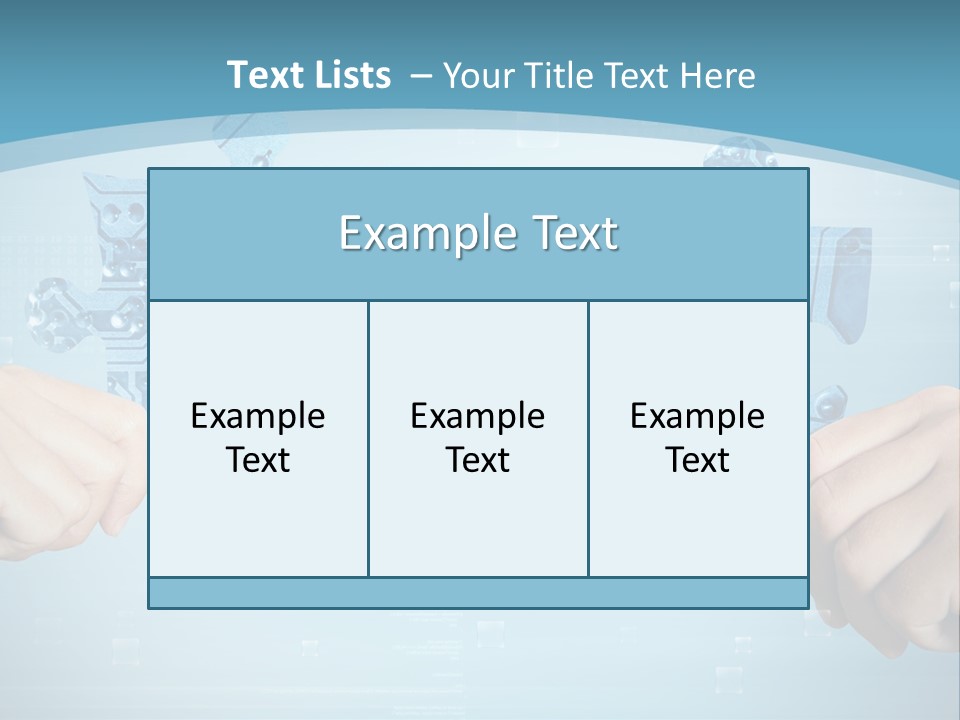 Two Hands Holding A Piece Of A Computer Circuit PowerPoint Template