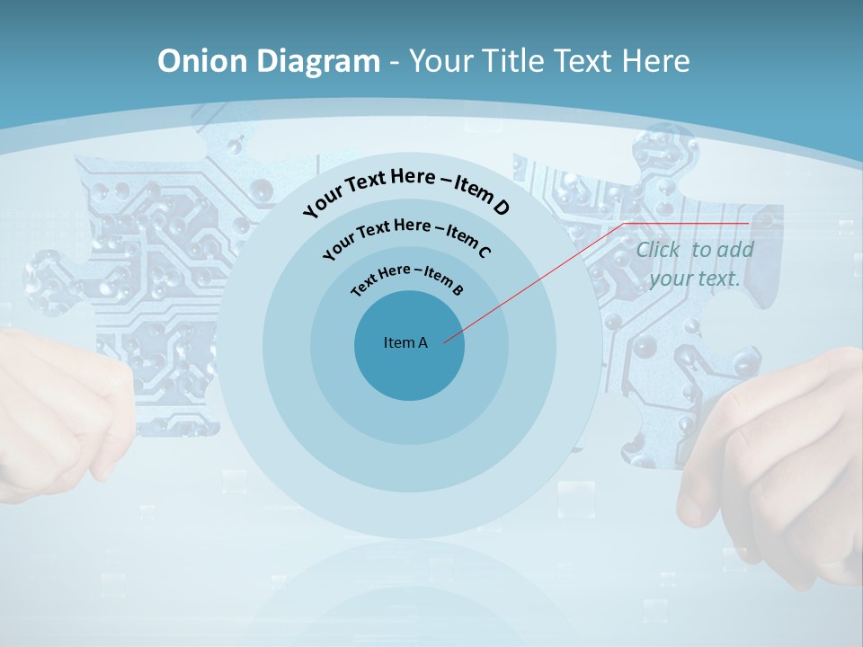 Two Hands Holding A Piece Of A Computer Circuit PowerPoint Template