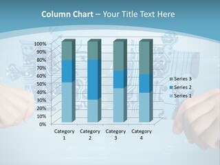 Two Hands Holding A Piece Of A Computer Circuit PowerPoint Template