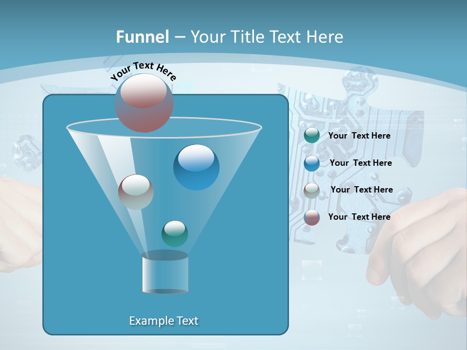 Two Hands Holding A Piece Of A Computer Circuit PowerPoint Template