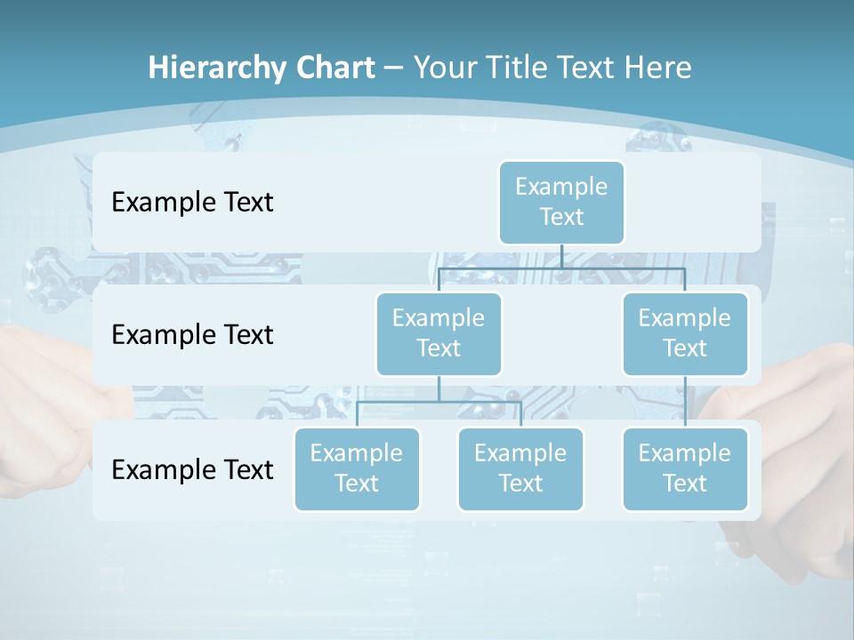 Two Hands Holding A Piece Of A Computer Circuit PowerPoint Template