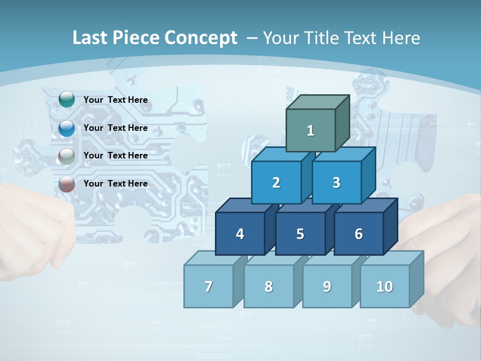 Two Hands Holding A Piece Of A Computer Circuit PowerPoint Template
