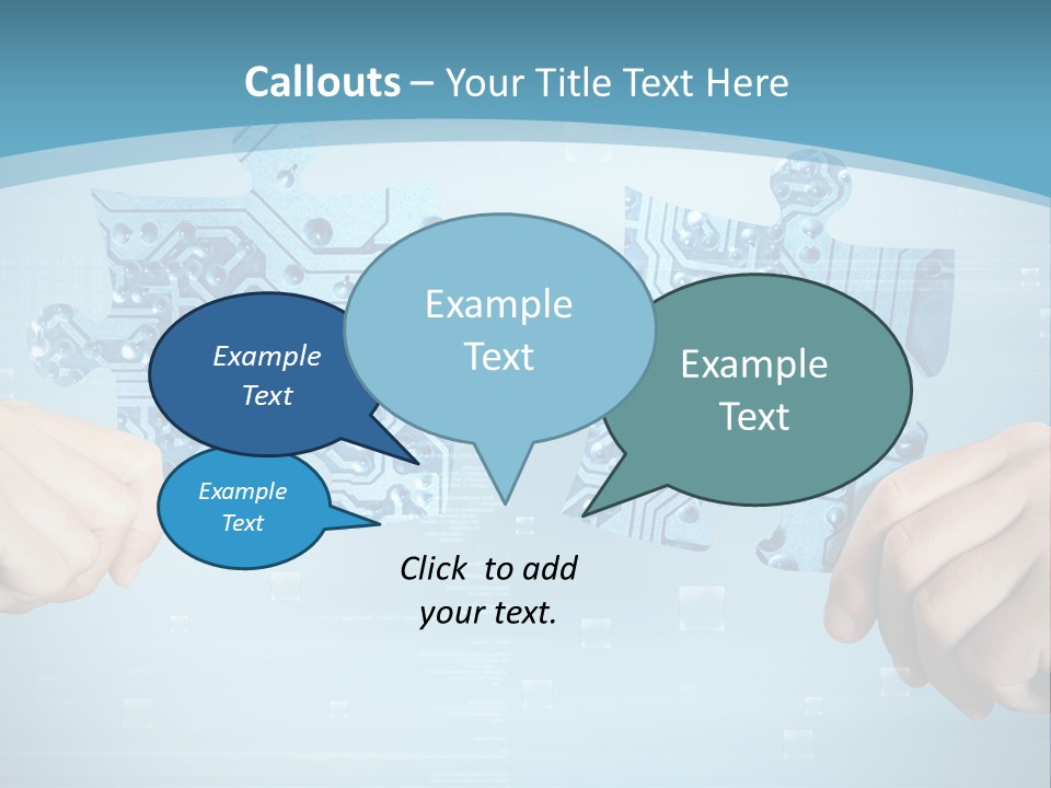 Two Hands Holding A Piece Of A Computer Circuit PowerPoint Template