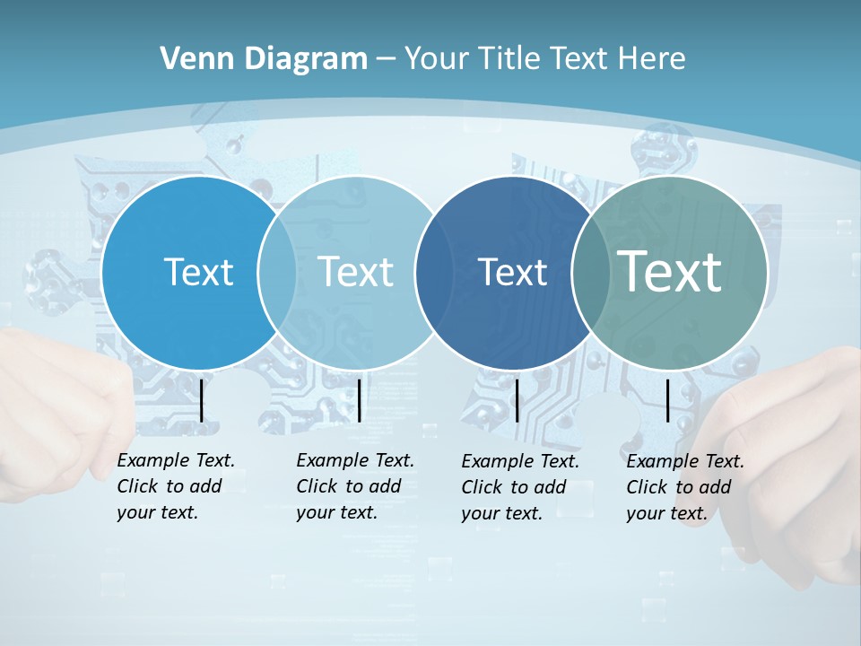 Two Hands Holding A Piece Of A Computer Circuit PowerPoint Template