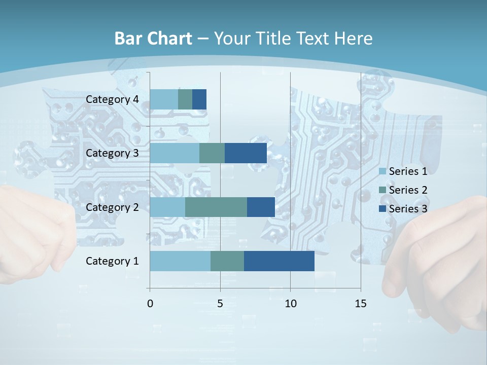 Two Hands Holding A Piece Of A Computer Circuit PowerPoint Template