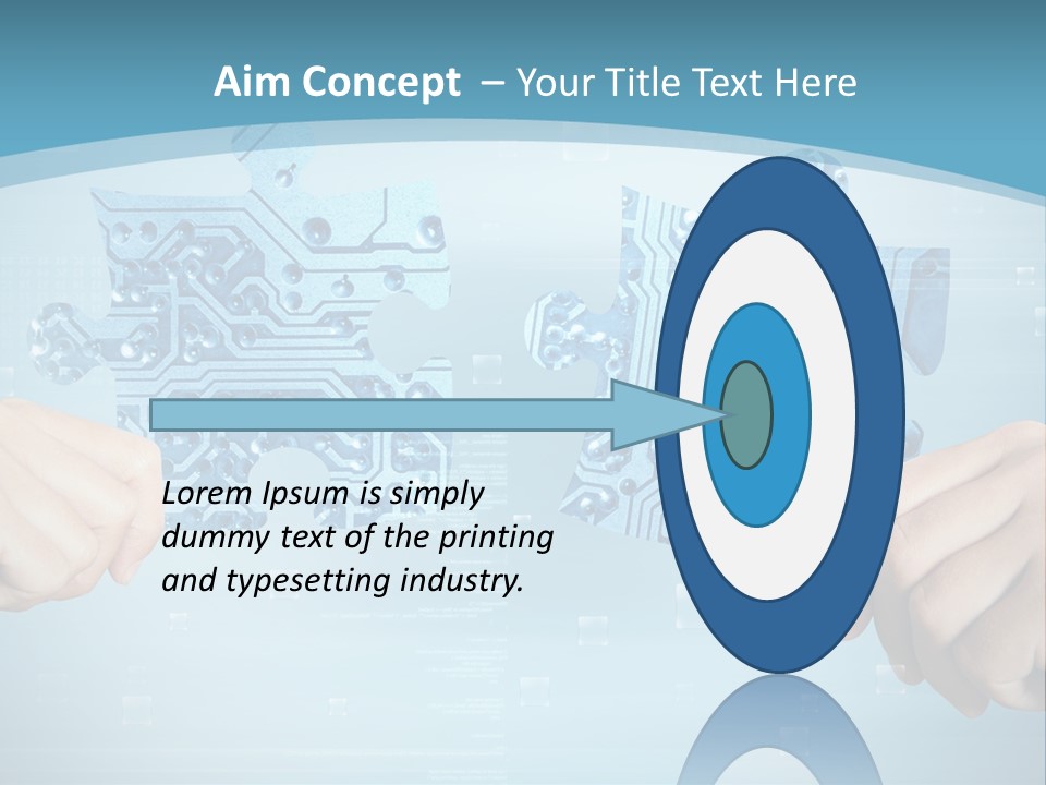 Two Hands Holding A Piece Of A Computer Circuit PowerPoint Template
