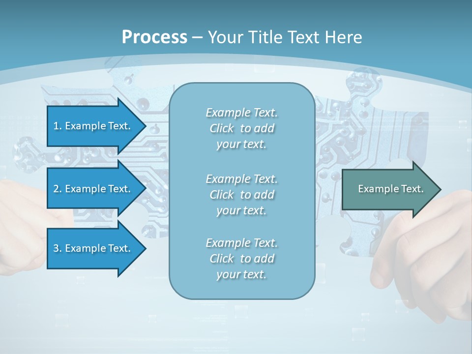 Two Hands Holding A Piece Of A Computer Circuit PowerPoint Template