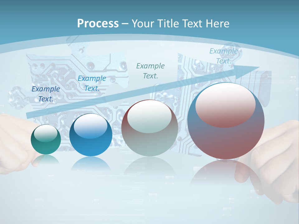 Two Hands Holding A Piece Of A Computer Circuit PowerPoint Template