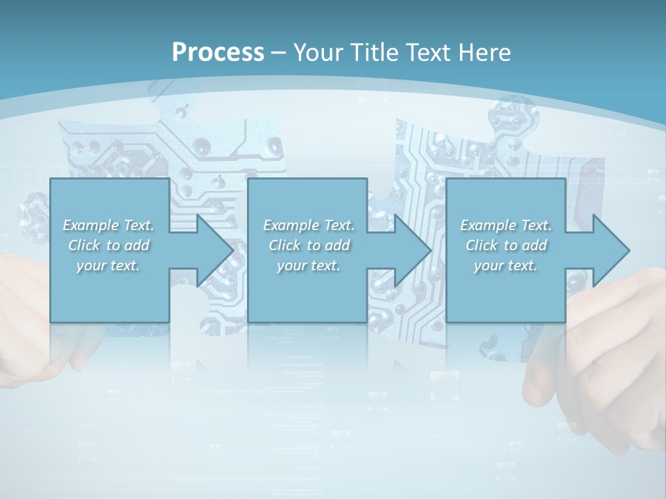Two Hands Holding A Piece Of A Computer Circuit PowerPoint Template