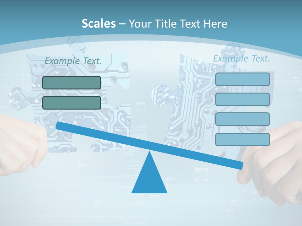 Two Hands Holding A Piece Of A Computer Circuit PowerPoint Template