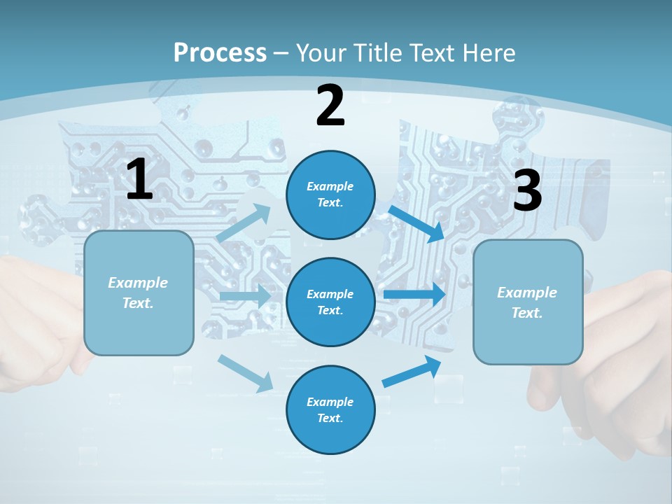 Two Hands Holding A Piece Of A Computer Circuit PowerPoint Template