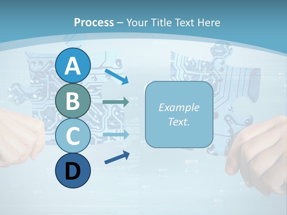 Two Hands Holding A Piece Of A Computer Circuit PowerPoint Template
