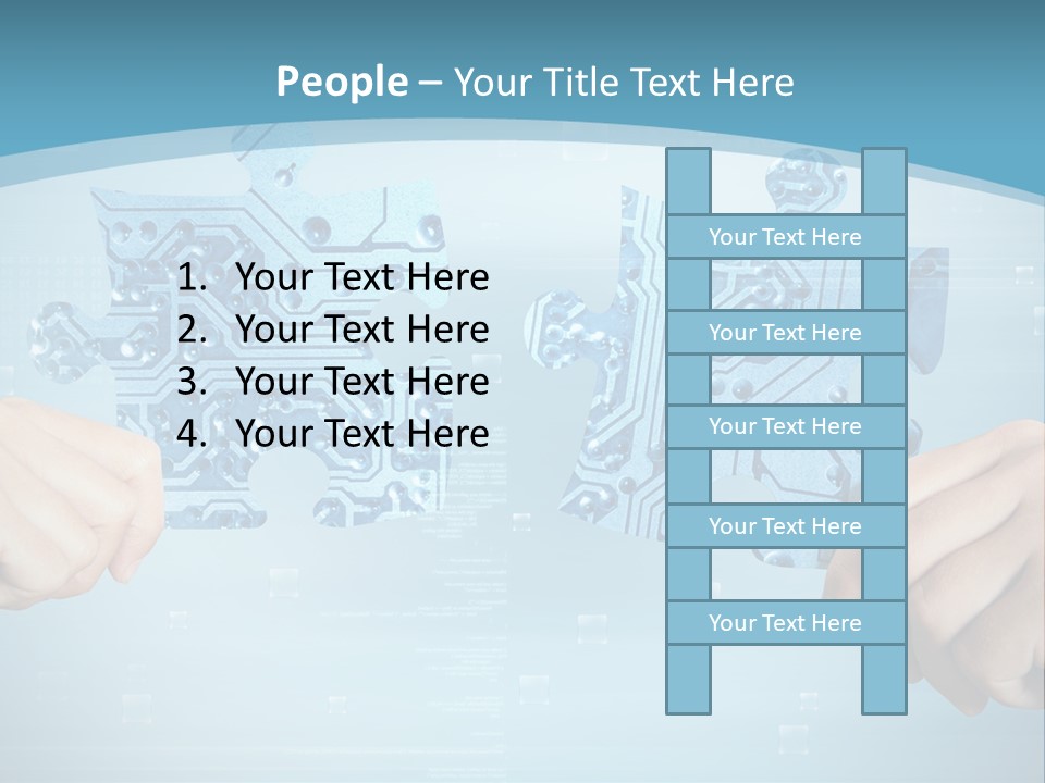 Two Hands Holding A Piece Of A Computer Circuit PowerPoint Template