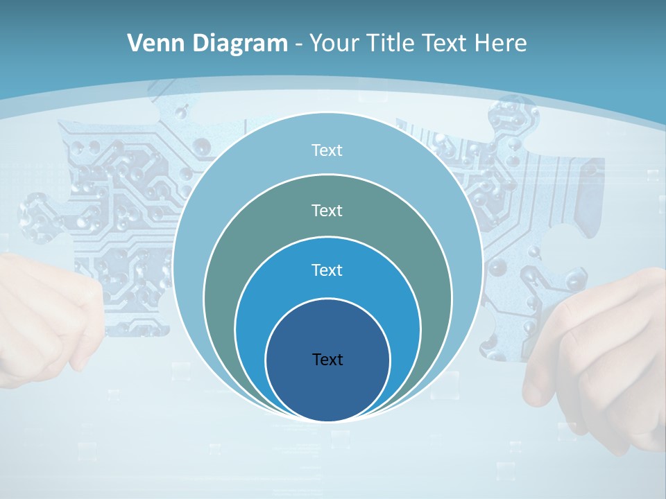 Two Hands Holding A Piece Of A Computer Circuit PowerPoint Template