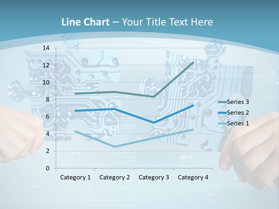 Two Hands Holding A Piece Of A Computer Circuit PowerPoint Template