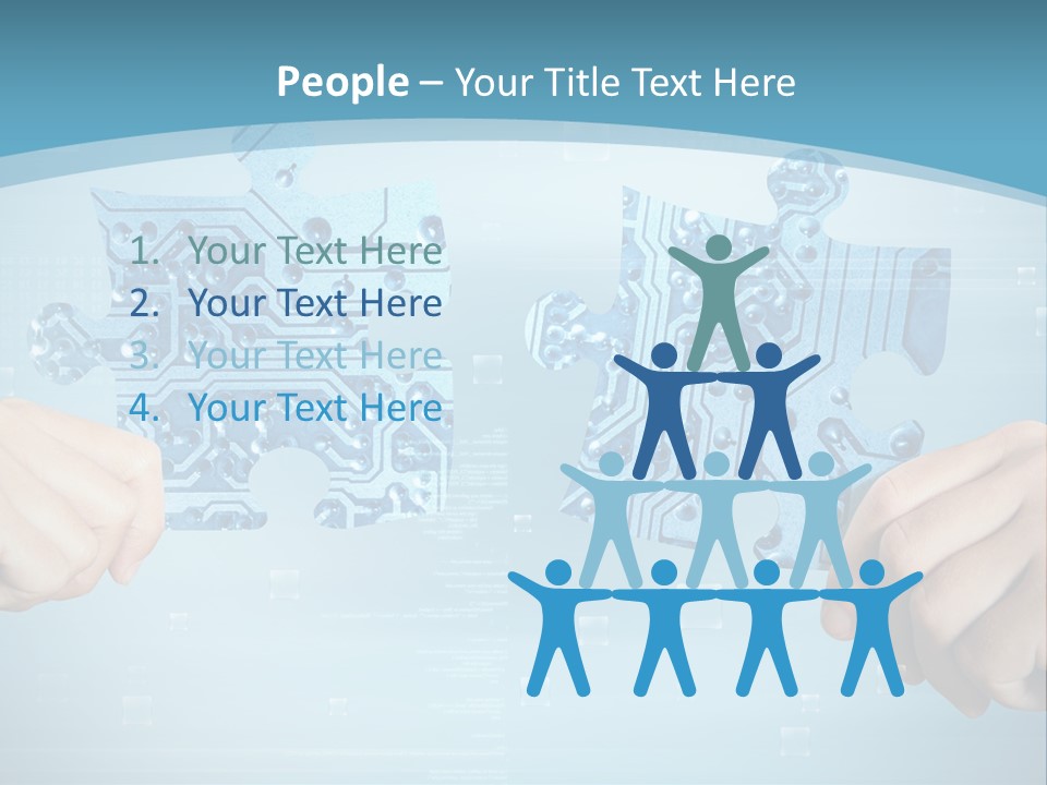 Two Hands Holding A Piece Of A Computer Circuit PowerPoint Template