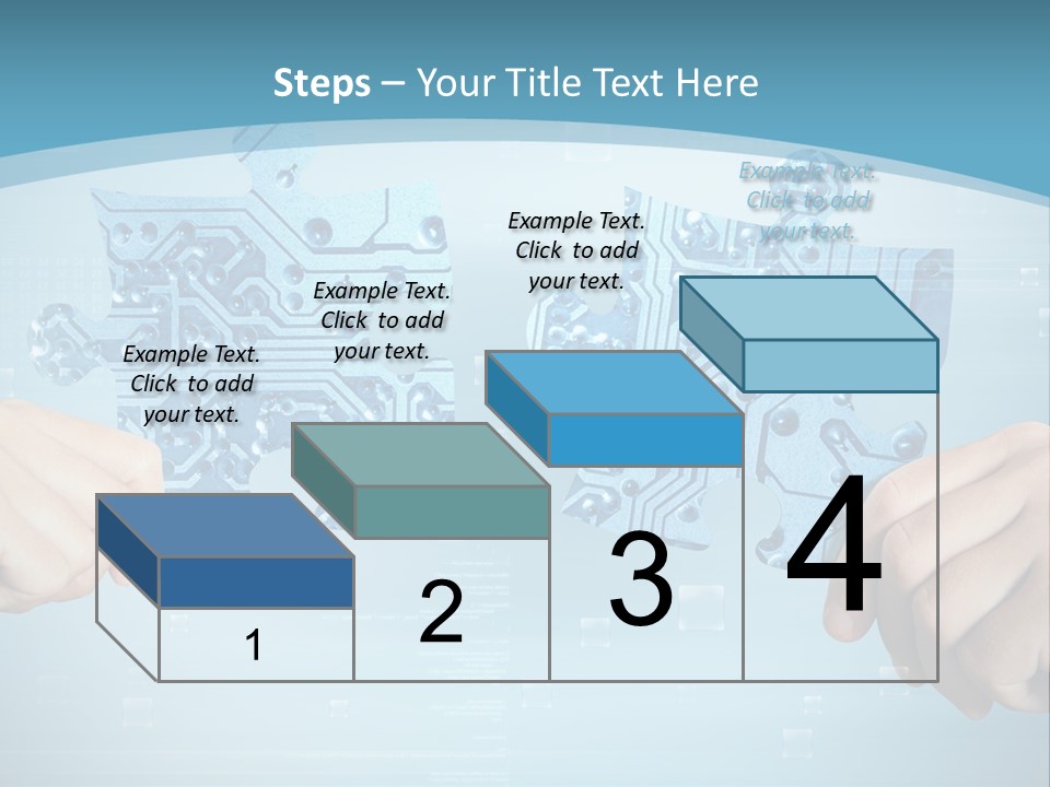 Two Hands Holding A Piece Of A Computer Circuit PowerPoint Template