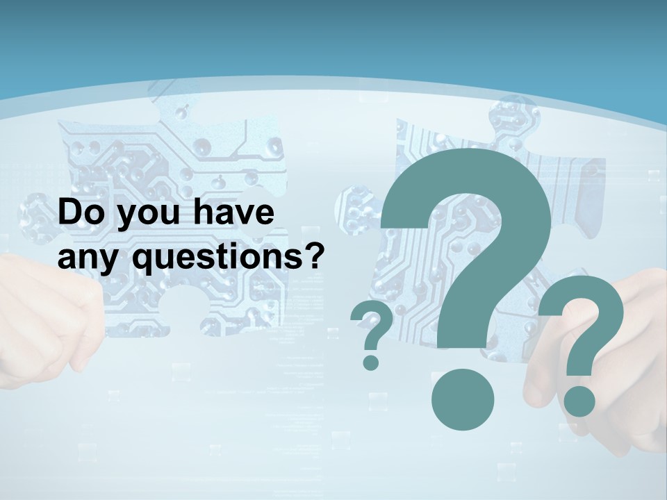 Two Hands Holding A Piece Of A Computer Circuit PowerPoint Template