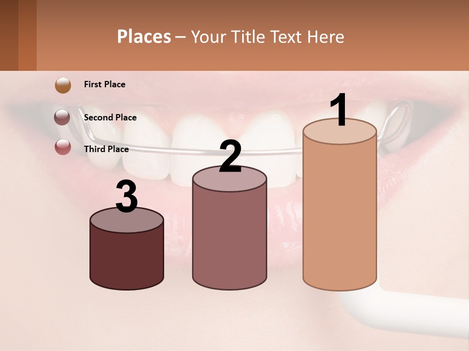 A Woman Is Brushing Her Teeth With A Toothbrush PowerPoint Template
