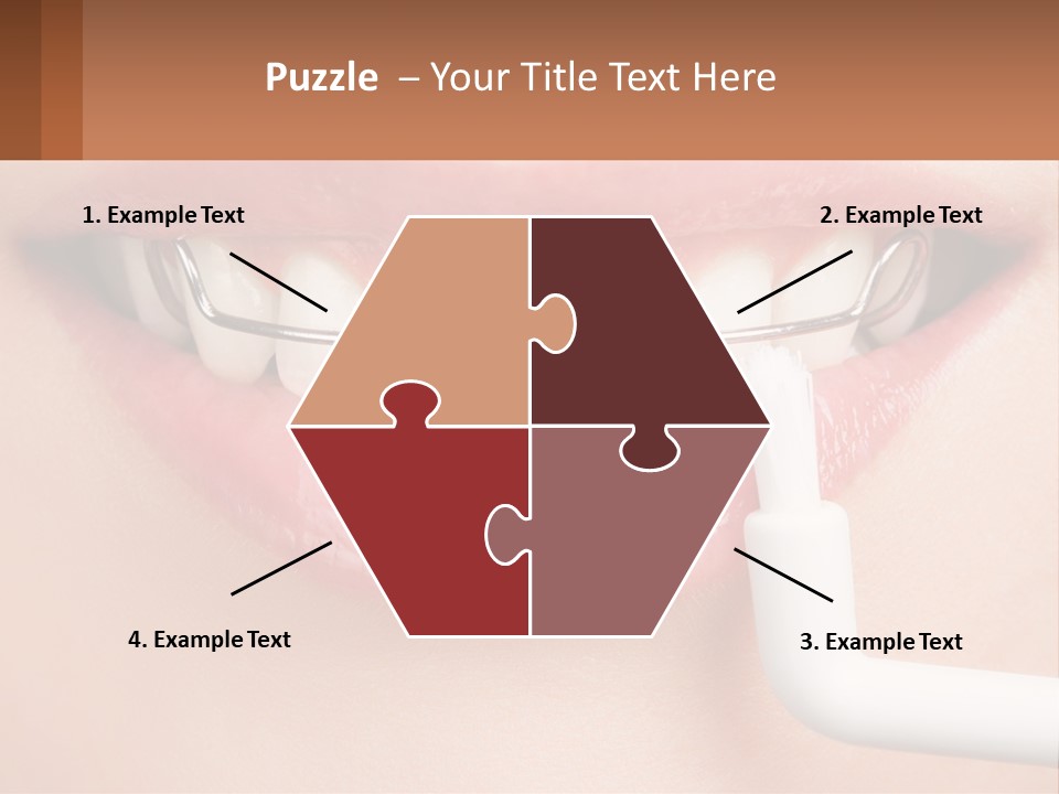 A Woman Is Brushing Her Teeth With A Toothbrush PowerPoint Template