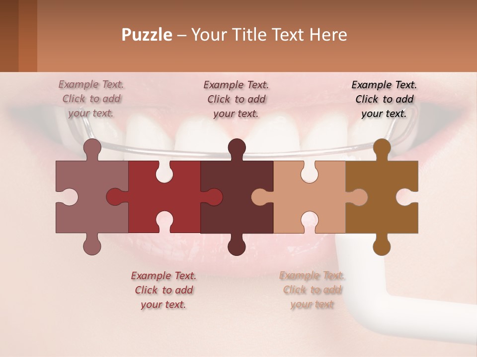 A Woman Is Brushing Her Teeth With A Toothbrush PowerPoint Template