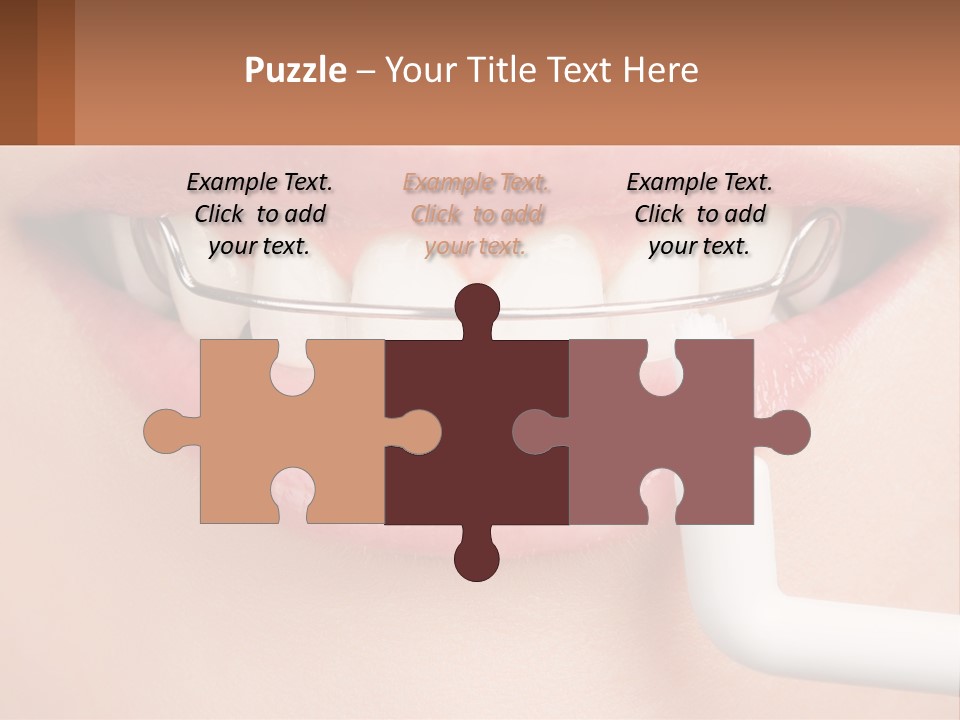 A Woman Is Brushing Her Teeth With A Toothbrush PowerPoint Template