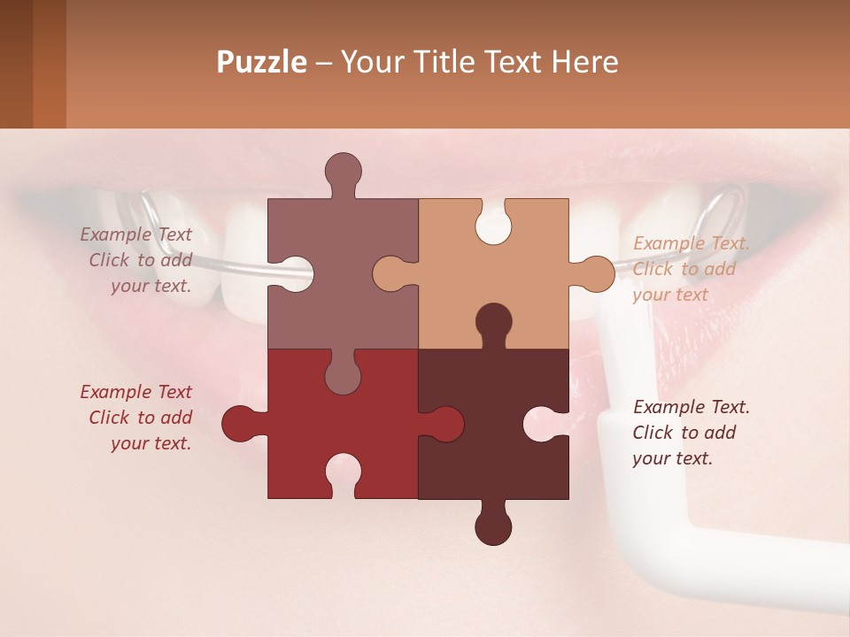 A Woman Is Brushing Her Teeth With A Toothbrush PowerPoint Template