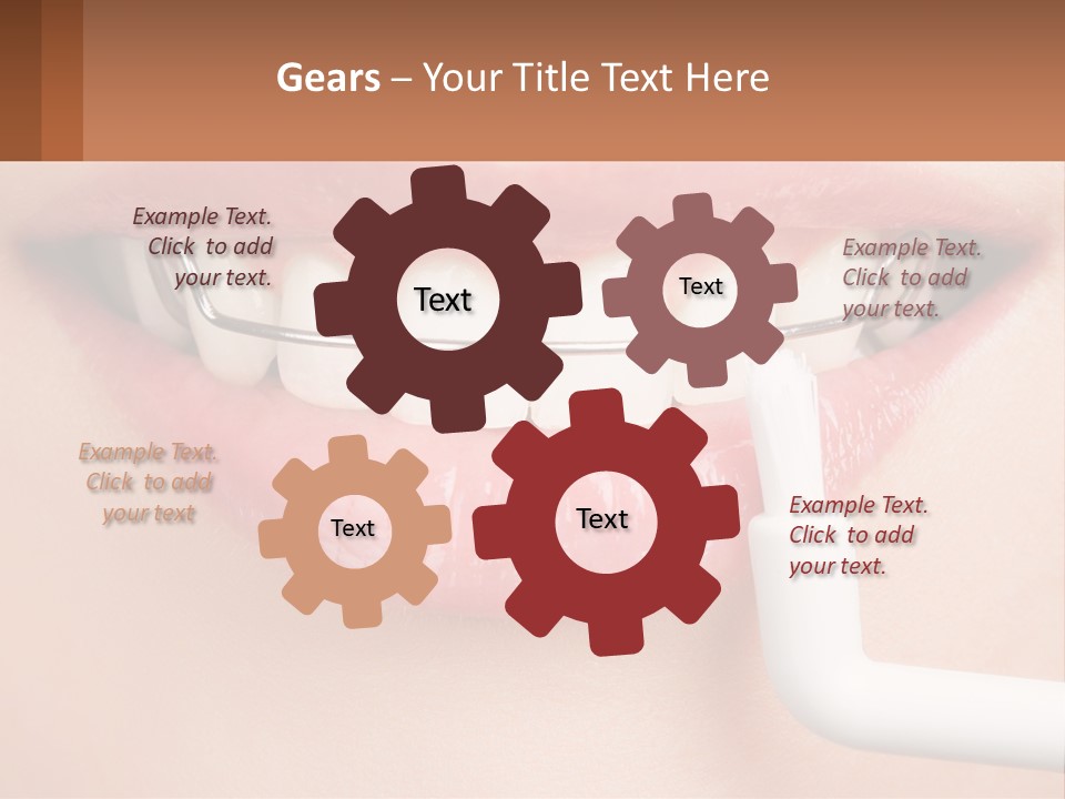 A Woman Is Brushing Her Teeth With A Toothbrush PowerPoint Template