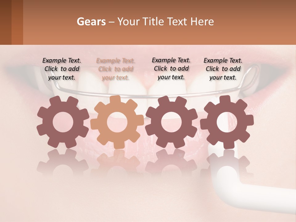 A Woman Is Brushing Her Teeth With A Toothbrush PowerPoint Template