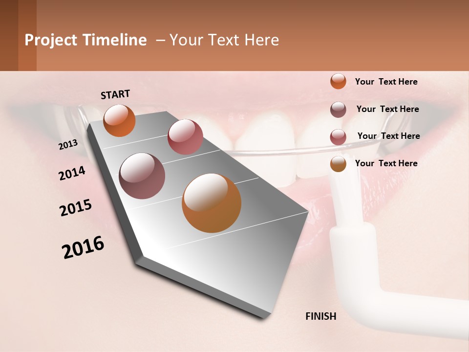 A Woman Is Brushing Her Teeth With A Toothbrush PowerPoint Template