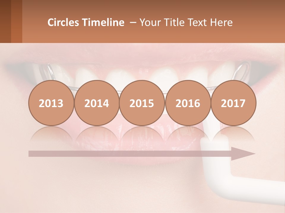 A Woman Is Brushing Her Teeth With A Toothbrush PowerPoint Template