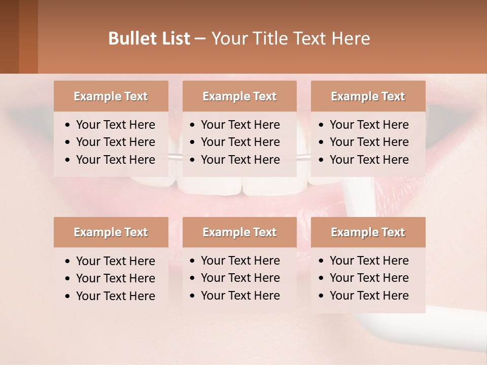 A Woman Is Brushing Her Teeth With A Toothbrush PowerPoint Template