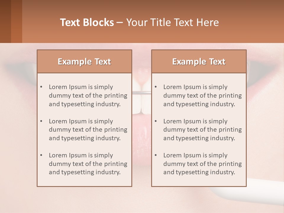 A Woman Is Brushing Her Teeth With A Toothbrush PowerPoint Template