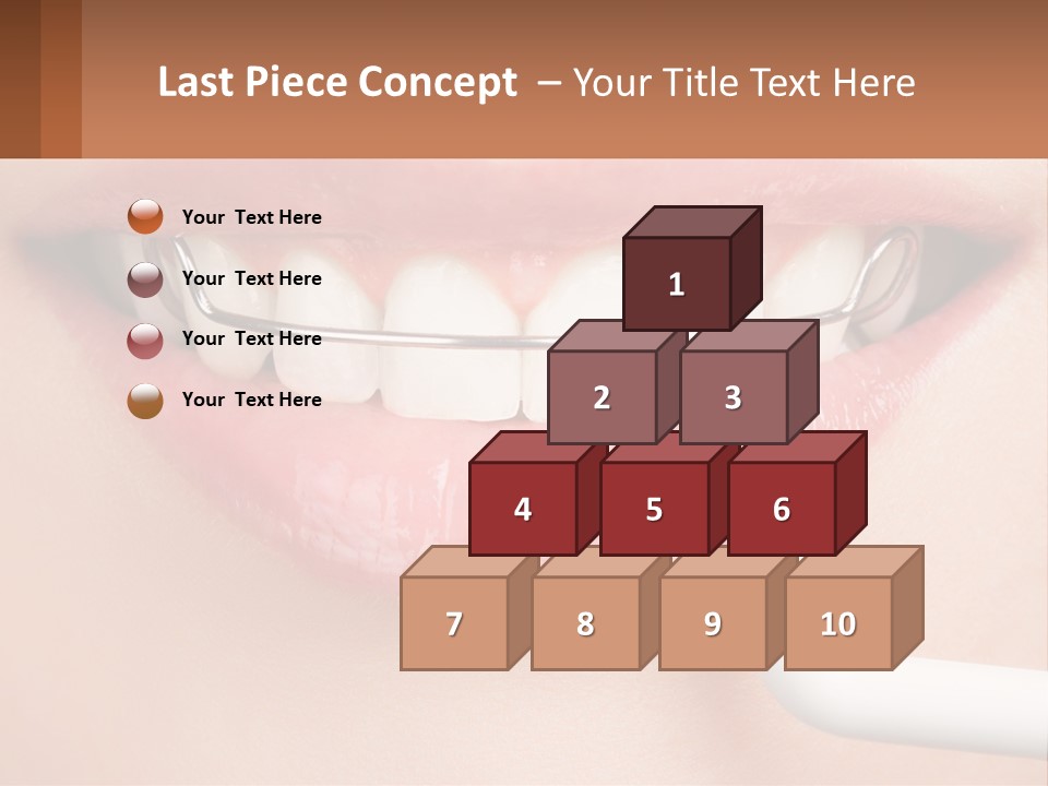 A Woman Is Brushing Her Teeth With A Toothbrush PowerPoint Template