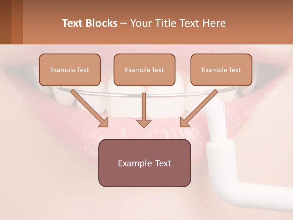 A Woman Is Brushing Her Teeth With A Toothbrush PowerPoint Template