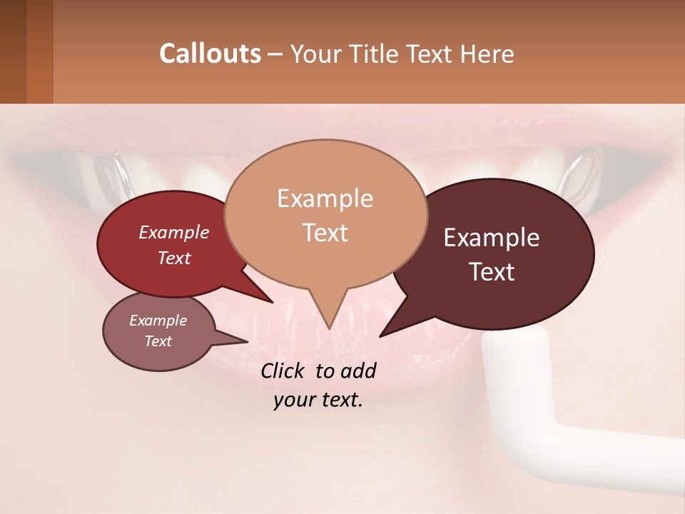 A Woman Is Brushing Her Teeth With A Toothbrush PowerPoint Template