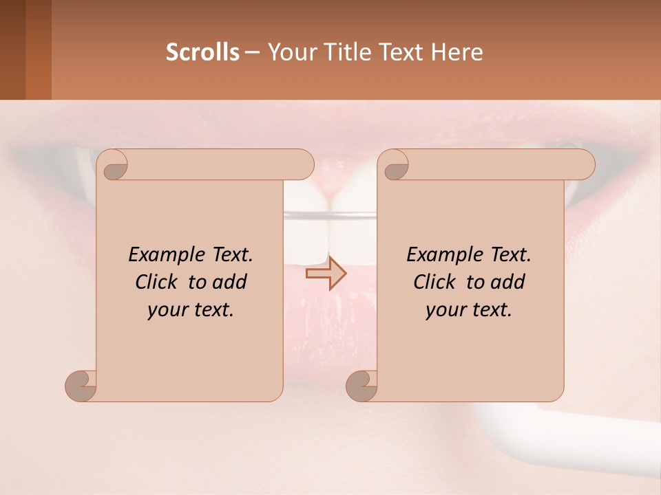 A Woman Is Brushing Her Teeth With A Toothbrush PowerPoint Template